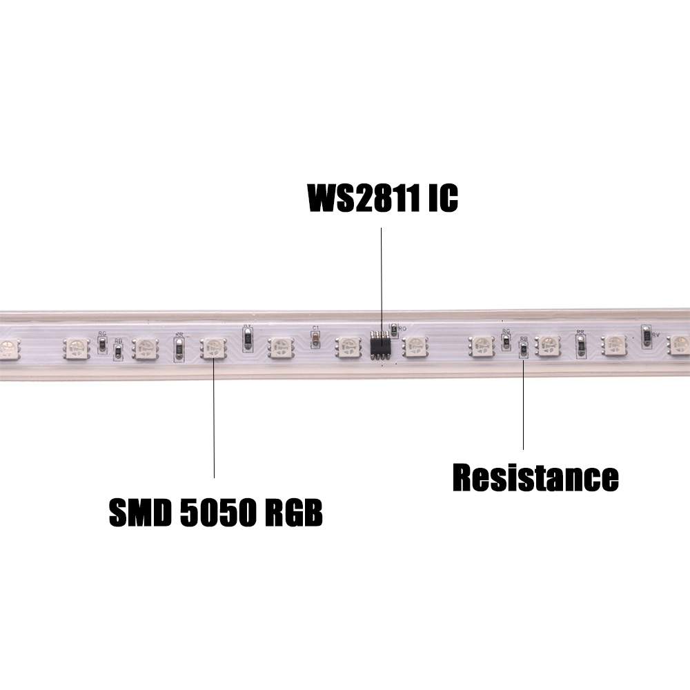 Color Modes Auto-Play 110V High-Voltage LED Color Chasing RGB Light Strip - No Controller Required Color Modes Auto-Play 110V High-Voltage LED Color Chasing RGB Light Strip - No Controller Required